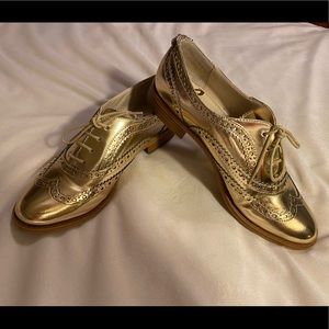 Gold Oxford Shoes